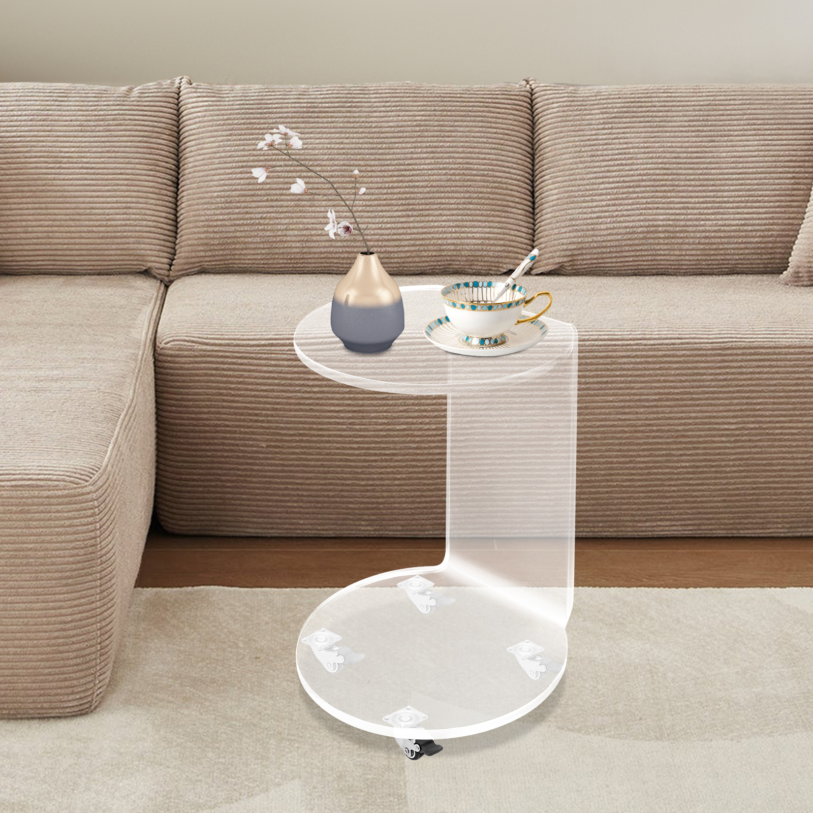 C-Shaped Round Acrylic Side So – Home Decor On Wheels Bewertung und Preis
