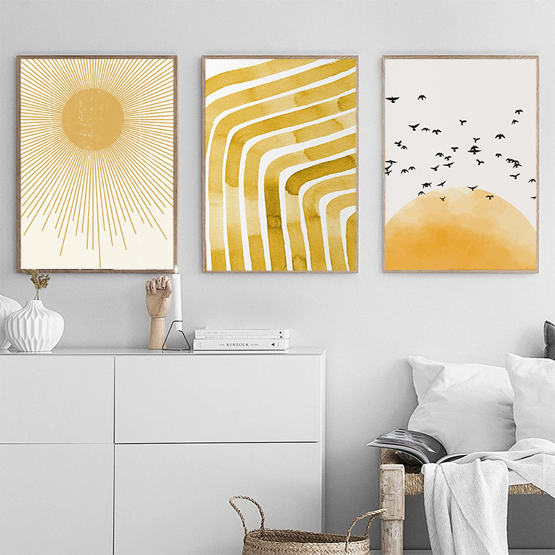 Minimalist Nature and Birds Su – Home Decor Yellow Bewertung und Preis