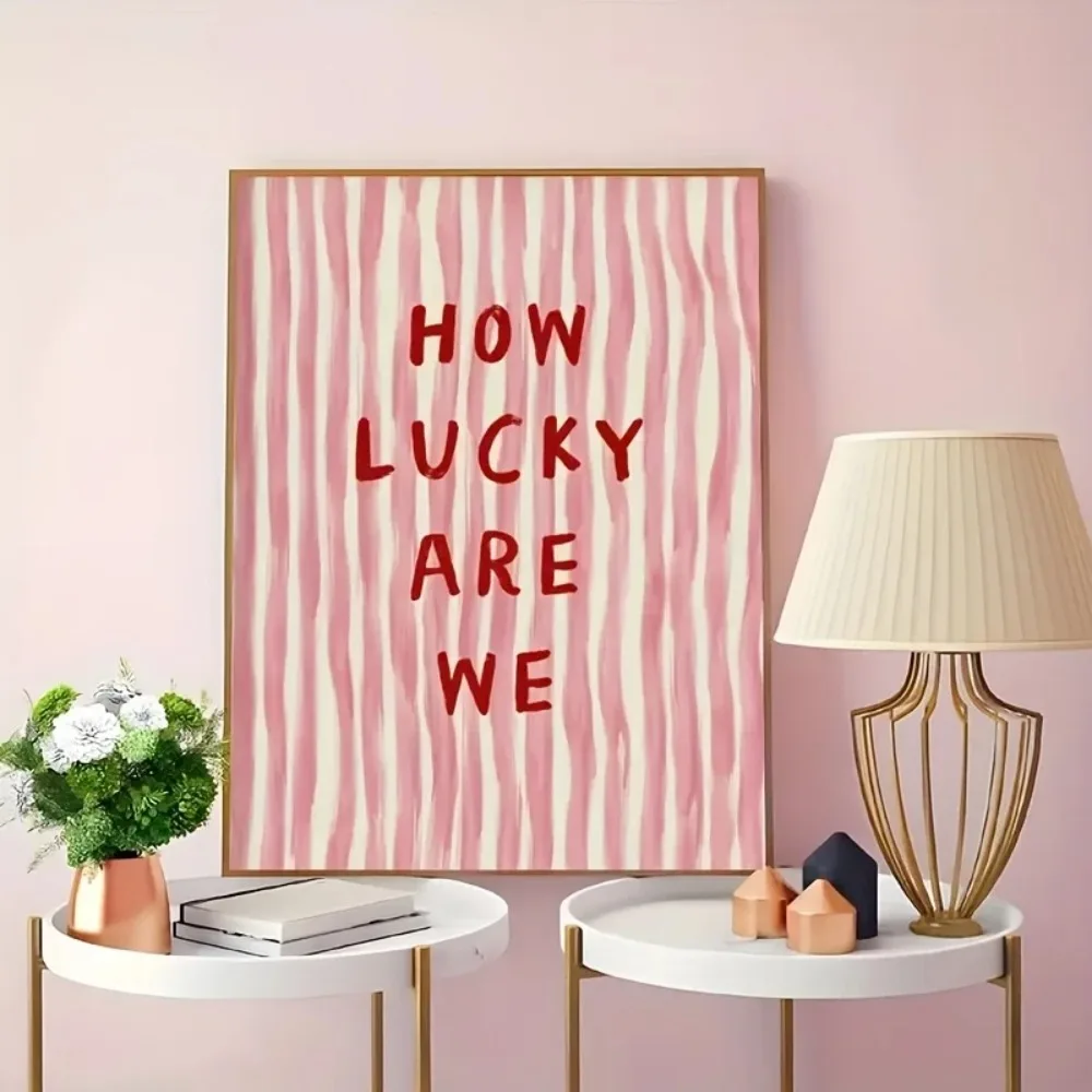 How Lucky Are We Pink Red Stri – Home Decor How To Bewertung und Preis