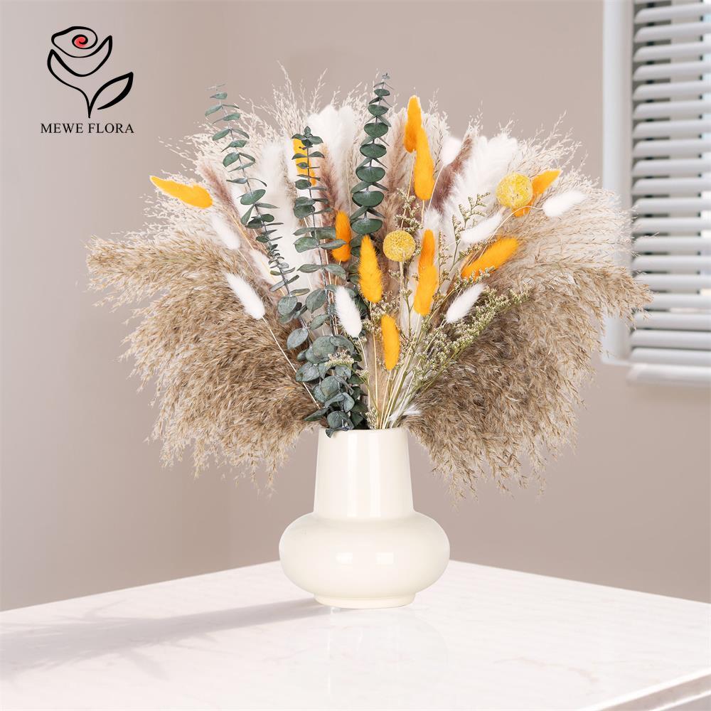 65Pcs Orange Pampas Grass Bouq – Pampas Grass Decor Bewertung und Preis