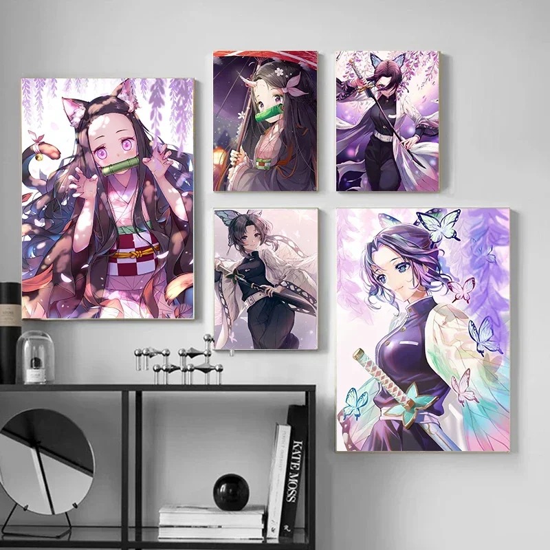 1pc frameless Demon Slayer Ani – Geometric Wall Art Bewertung und Preis