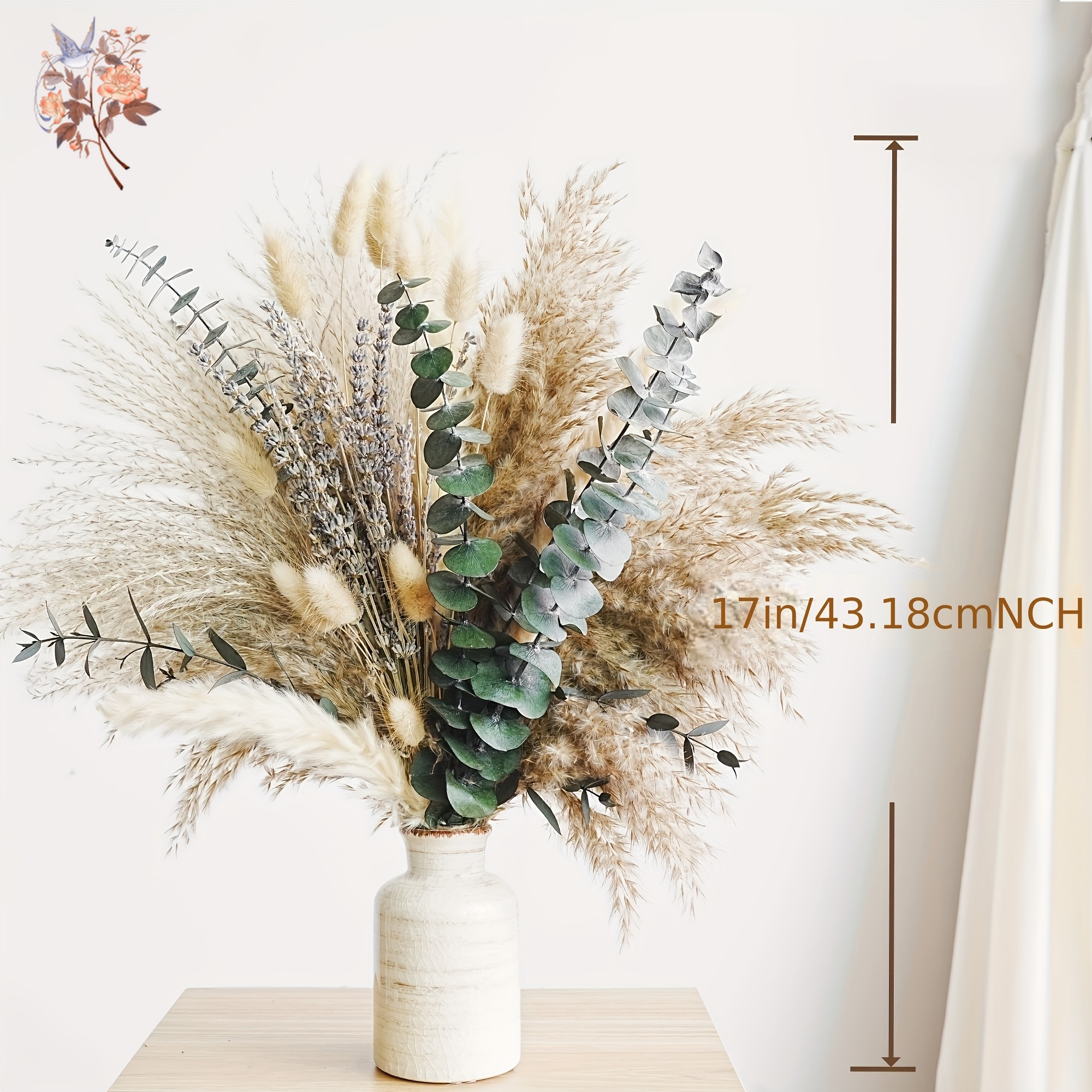 90PCS Nature Real Rabbit Tail  – Pampas Grass Decor Bewertung und Preis