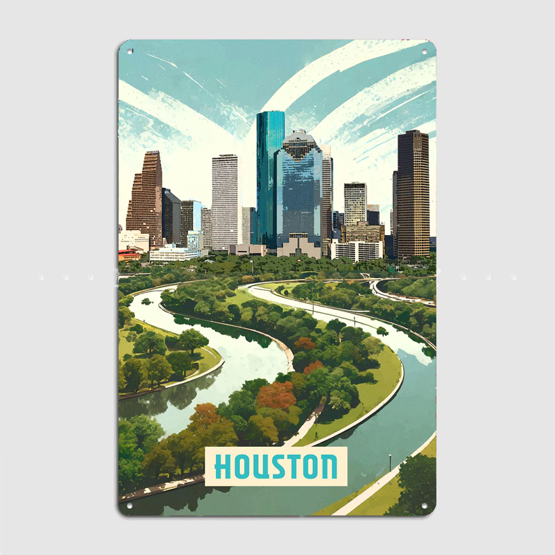 Houston Vintage City Travel Po – Home Decor Houston Bewertung und Preis