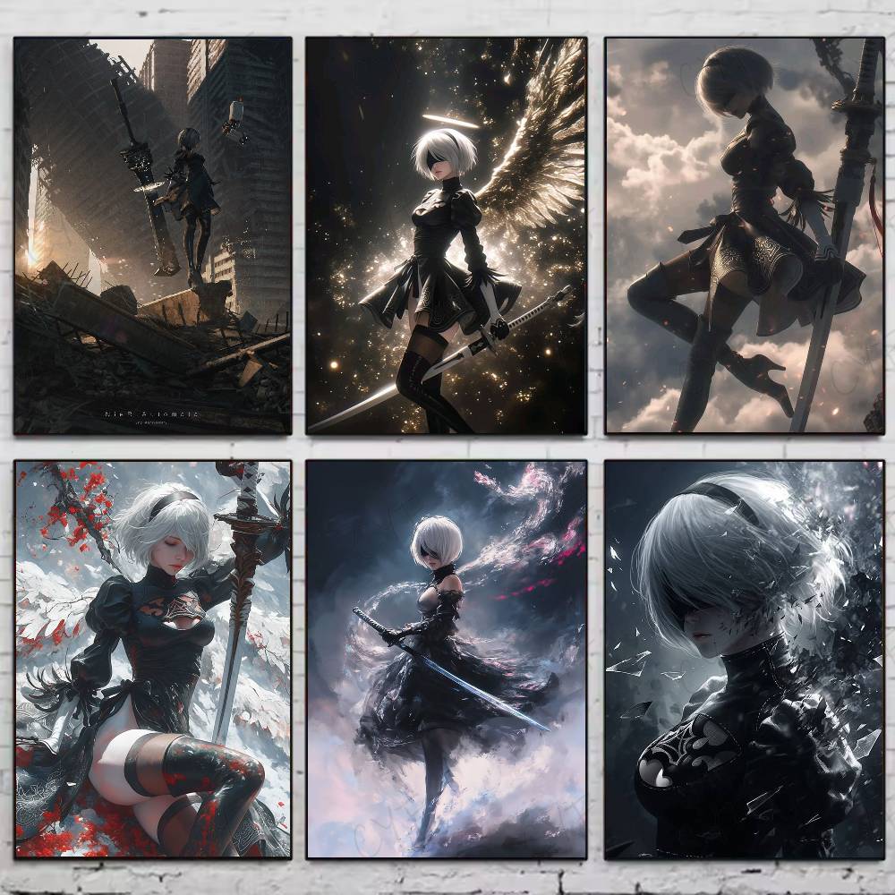 N-NieRAutomata Game Poster HD  – Geometric Wall Art Bewertung und Preis