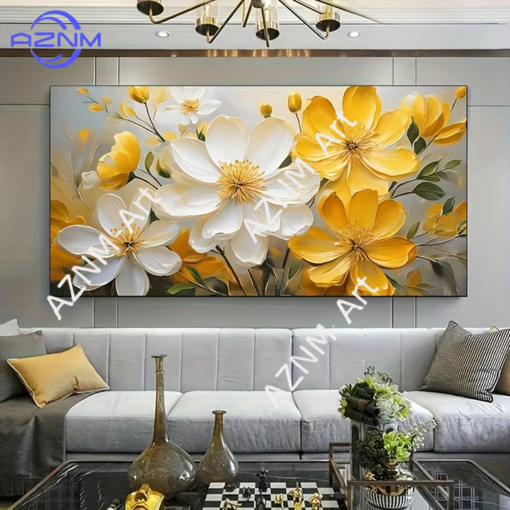 1PC ，Flat White and Yellow Flo – Home Decor Yellow Bewertung und Preis