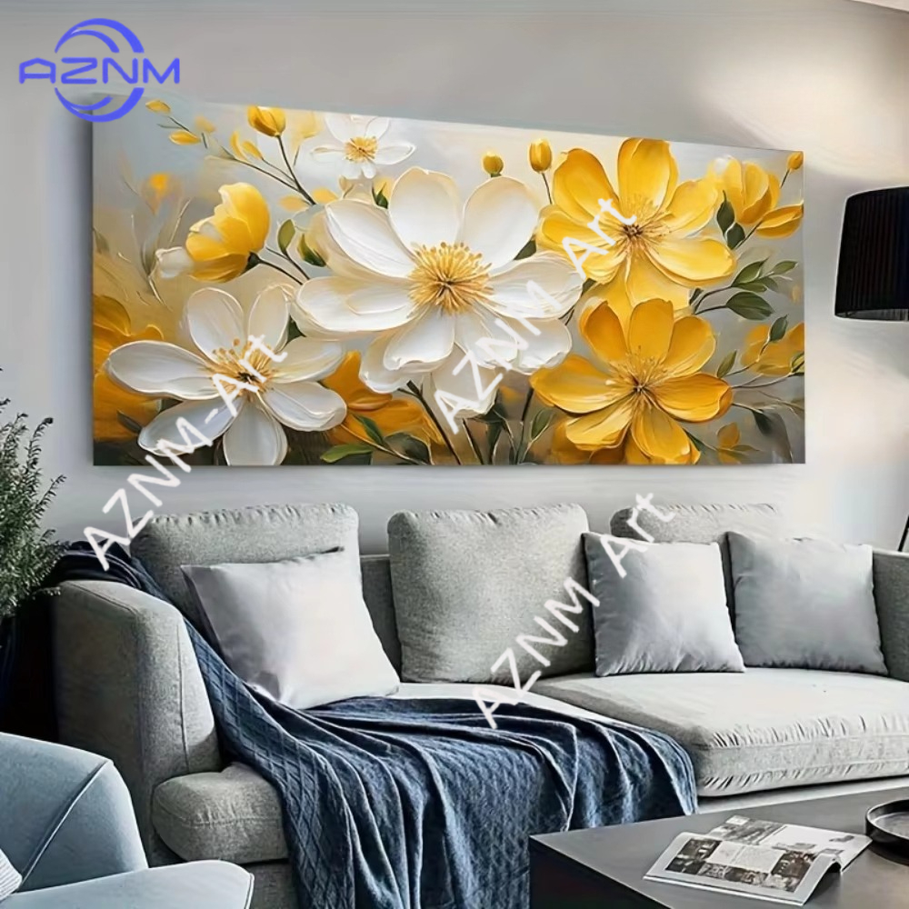 1PC ，Flat White and Yellow Flo – Home Decor Yellow Bewertung und Preis