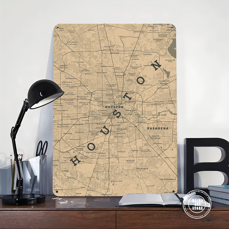 Houston Texas Metal Poster Cus – Home Decor Houston Bewertung und Preis