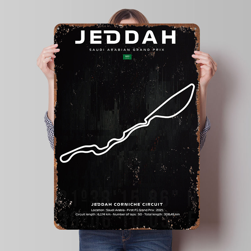 Jeddah Circuit Map Poster Cust – Home Decor Jeddah Bewertung und Preis