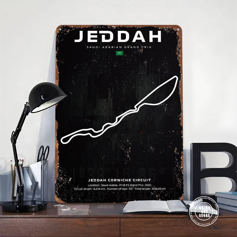 Jeddah Circuit Map Poster Cust – Home Decor Jeddah Bewertung und Preis