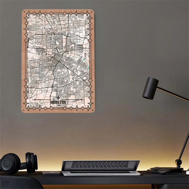 Houston City Map Poster Vintag – Home Decor Houston Bewertung und Preis