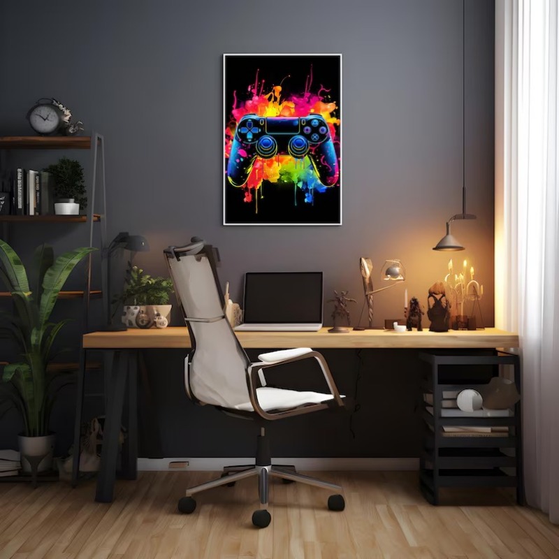 Watercolor Neon Video Game Pos – Home Decor Xbox Games Bewertung und Preis