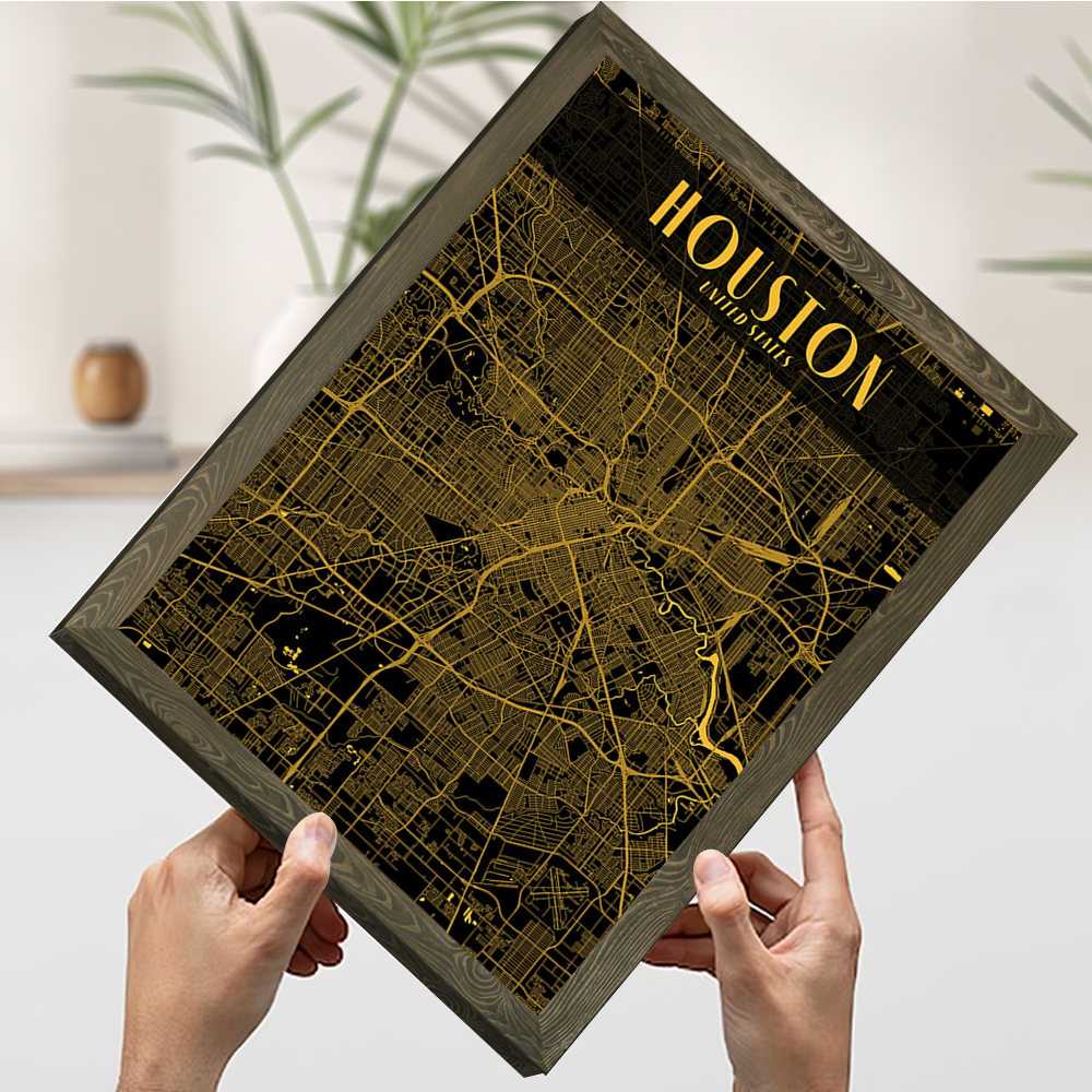 Houston Golden Map Art Printin – Home Decor Houston Bewertung und Preis