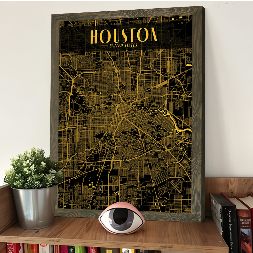Houston Golden Map Art Printin – Home Decor Houston Bewertung und Preis