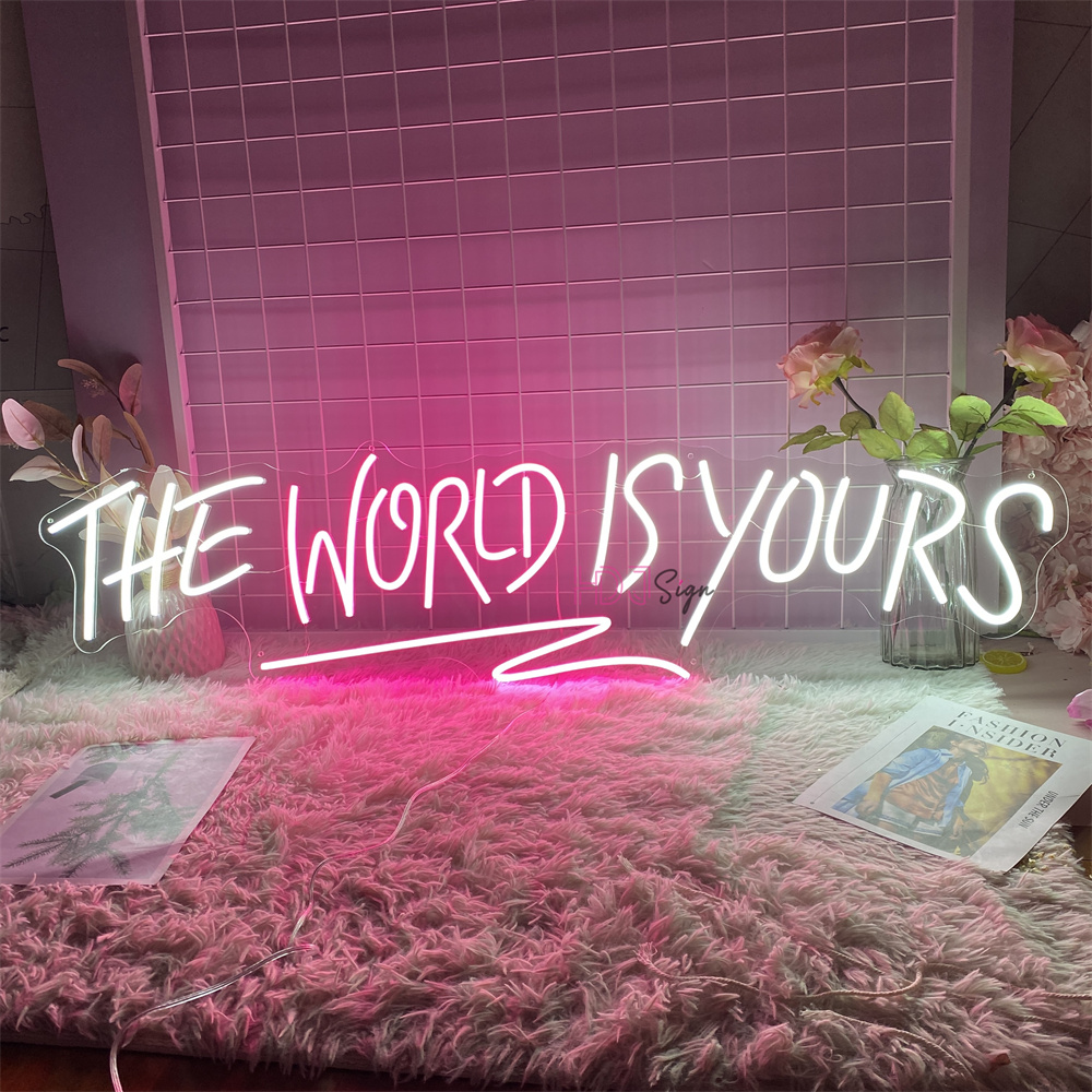 Neon Led Sign the world is you – Home Decor Nearby Bewertung und Preis