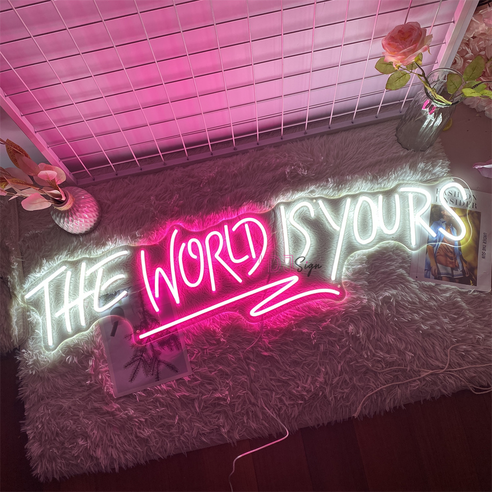 Neon Led Sign the world is you – Home Decor Nearby Bewertung und Preis
